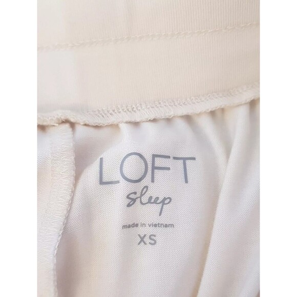 Loft Womens Sleep Sz XS Pants Jogger Loungewear Pajama Sleepwear Cream Pockets - Picture 6 of 12